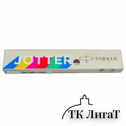 Ручка шариковая PARKER "Jotter Orig Black", корпус черный, детали нержавеющая сталь, синяя, RG0033010