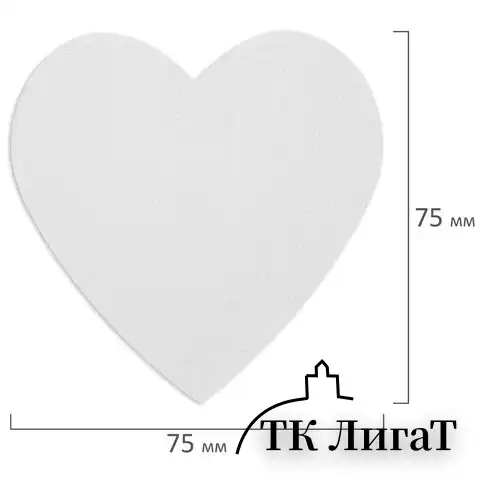Холсты на магните в форме сердца НАБОР 4 шт., 7.5 см, 280 г/м2, 100% хлопок, BRAUBERG ART CLASSIC, 192334