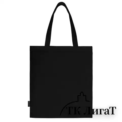 Сумка-шоппер BRAUBERG, канвас, 40х35 см, черный, Vector girl, 271899