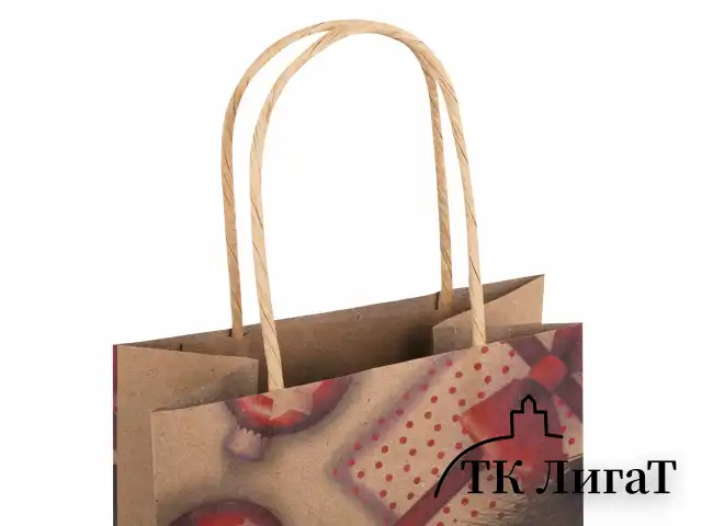 Пакет подарочный КОМПЛЕКТ 10 штук 12x8x25см, "Christmas Kraft", ЗОЛОТАЯ СКАЗКА, 591965