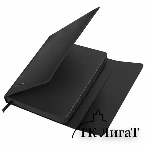 Ежедневник недатированный А5 (148x218 мм), ОФИСМАГ, под кожу, магнитный клапан, 160 л., черный, 115082