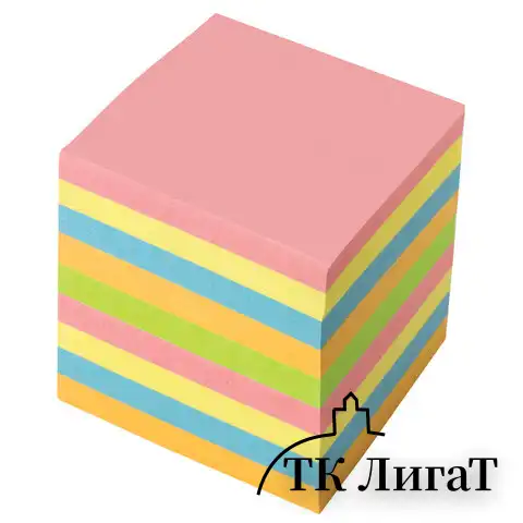 Блок для записей ОФИСМАГ непроклеенный, куб 9х9х9 см, цветной, 124444
