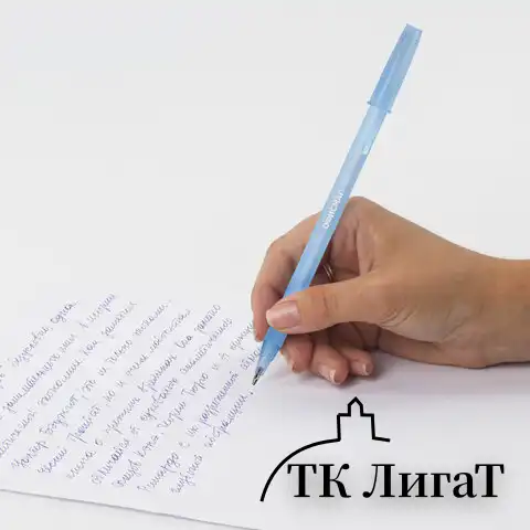 Ручка шариковая ОФИСМАГ i-STICK, СИНЯЯ, пишущий узел 0,7 мм, линия письма 0,35 мм, 143227, BP228