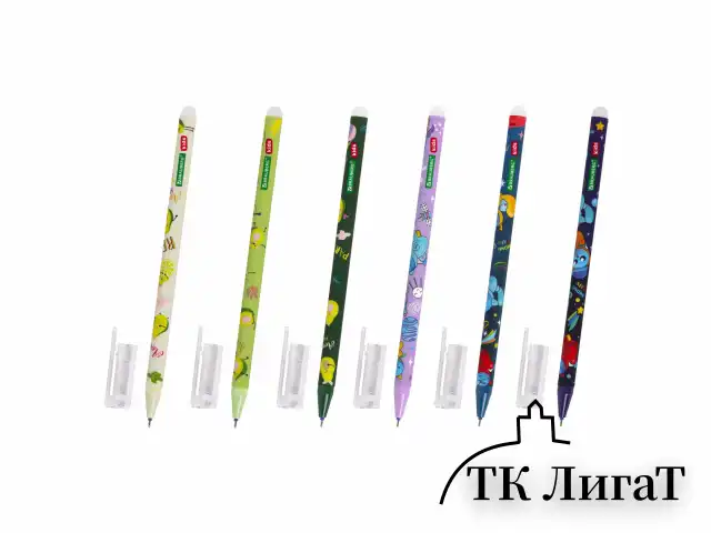 Ручка стираемая гелевая BRAUBERG KIDS "MIX", СИНЯЯ, корпус ассорти, игольчатый наконечник 0,5 мм, линия 0,35 мм, 144101