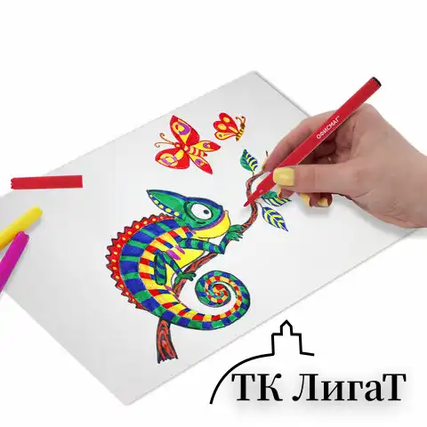 Фломастеры ОФИСМАГ 12 цветов, КЛАССИЧЕСКИЕ, вентилируемый колпачок, ПВХ упаковка, 152500