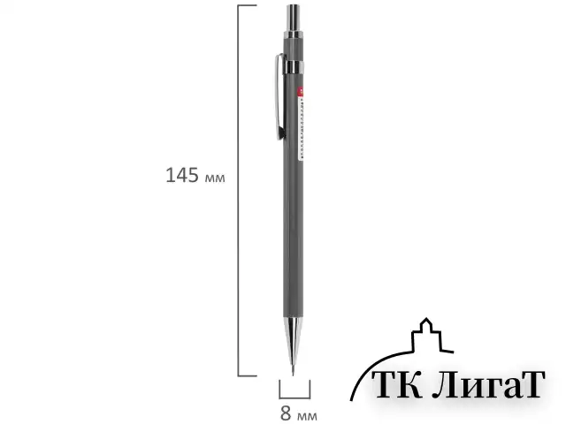 Карандаш механический 0,5 мм, HB, BRAUBERG "CHROME", металлический корпус, 181977