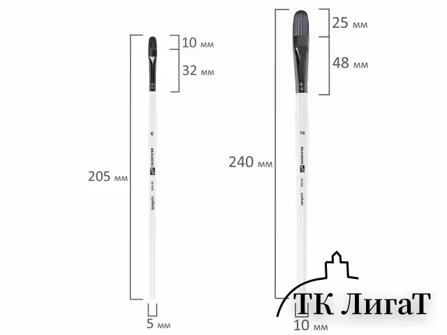 Кисти художественные набор 10 шт., синтетика, в ПВХ-пенале, № 1-10, BRAUBERG ART DEBUT, 201050