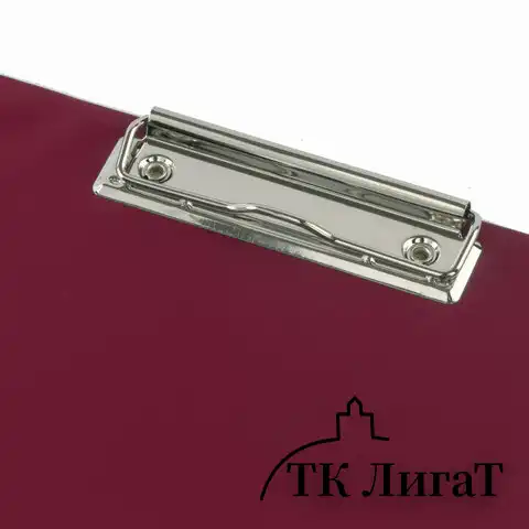 Папка-планшет ОФИСМАГ, А4 (340х240 мм), с прижимом и крышкой, картон/ПВХ, РОССИЯ, бордовая, 225984