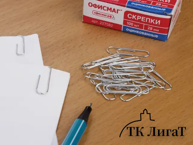 Скрепки ОФИСМАГ, 28 мм, оцинкованные, 100 шт., в картонной коробке, 227582