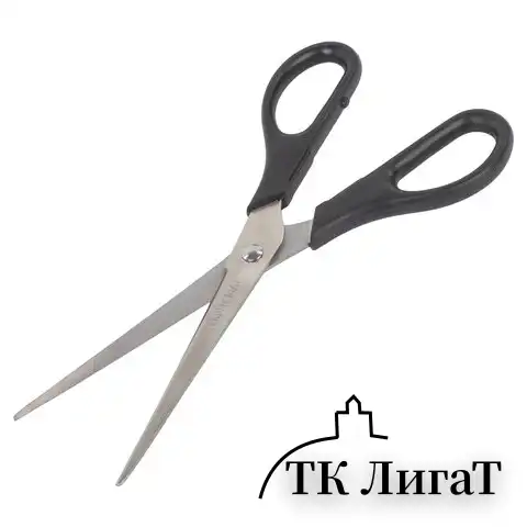 Ножницы ОФИСМАГ "Standard" 190 мм, классической формы, черные, 237100