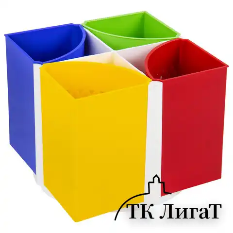 Подставка-органайзер STAFF "Octet", 4-8 отделений (трансформер), вращающаяся, разноцветная, 238322