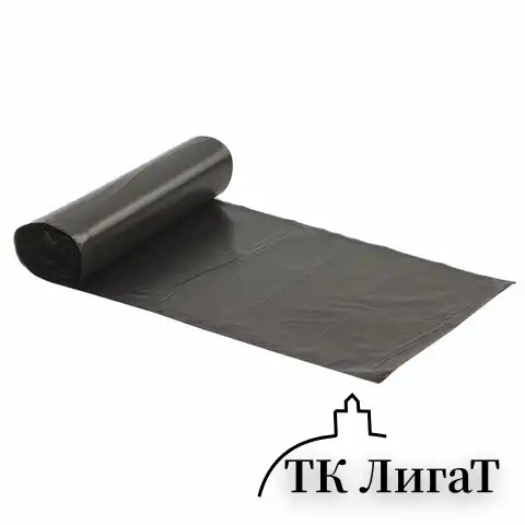 Мешки для мусора 60 л, черные, в рулоне 20 шт., ПНД 12 мкм, 60х70 см, ОФИСМАГ стандарт, 601383