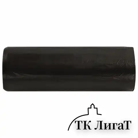 Мешки для мусора 60 л, черные, в рулоне 20 шт., ПНД 12 мкм, 60х70 см, ОФИСМАГ стандарт, 601383