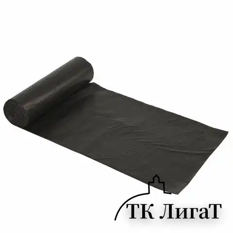 Мешки для мусора 120 л, черные, в рулоне 10 шт., ПНД 17 мкм, 70х110 см, ОФИСМАГ стандарт, 601388