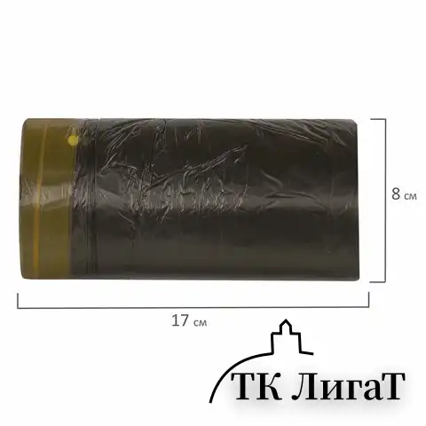 Мешки для мусора с завязками 30 л, черные, в рулоне 30 шт., прочные, ПНД 10 мкм, 45х57 см, ОФИСМАГ, 601396