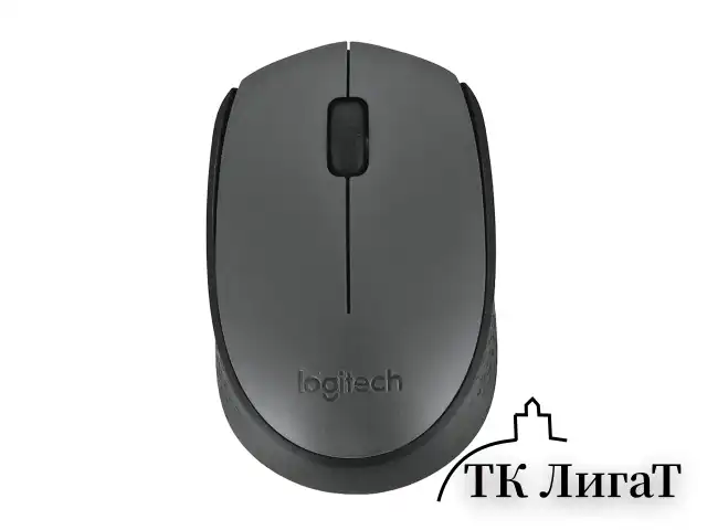 Мышь беспроводная LOGITECH M170, 2 кнопки + 1 колесо-кнопка, оптическая, черная, 910-004642