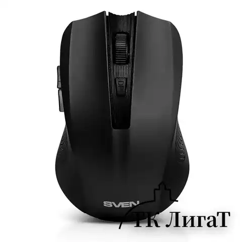 Мышь беспроводная SVEN RX-350W, 5 кнопок + 1 колесо-кнопка, оптическая, черная, SV-0195, SV-019570