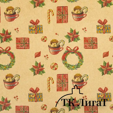 Бумага упаковочная новогодняя "Christmas Kraft", 70х100 см, 10 дизайнов ассорти, ЗОЛОТАЯ СКАЗКА, 592053