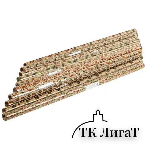 Бумага упаковочная новогодняя "Christmas Kraft", 70х100 см, 10 дизайнов ассорти, ЗОЛОТАЯ СКАЗКА, 592053