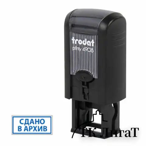 Оснастка для штампа, размер оттиска 15х7 мм, синий, TRODAT 4908 P3, подушка в комплекте, 95114