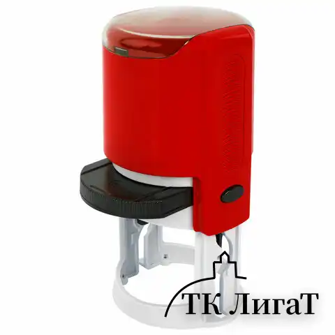 Оснастка для печатей оттиск D=42 мм, синий, TRODAT IDEAL 46042, корпус КРАСНЫЙ, крышка, подушка,125311