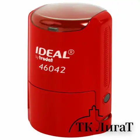Оснастка для печатей оттиск D=42 мм, синий, TRODAT IDEAL 46042, корпус КРАСНЫЙ, крышка, подушка,125311