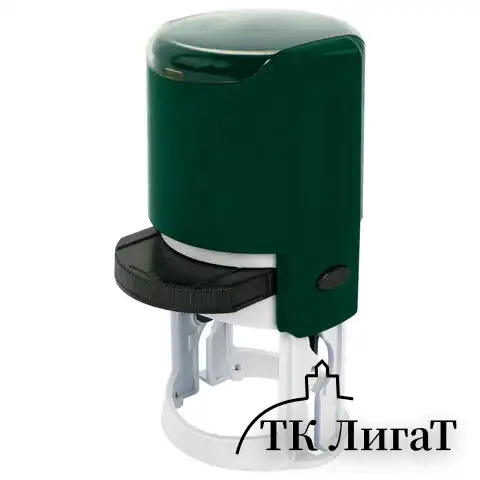 Оснастка для печатей оттиск D=42 мм, синий, TRODAT IDEAL 46042, корпус ИЗУМРУД, крышка, подушка,191407