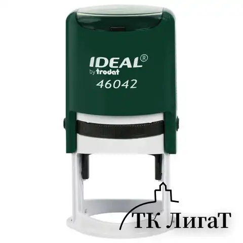 Оснастка для печатей оттиск D=42 мм, синий, TRODAT IDEAL 46042, корпус ИЗУМРУД, крышка, подушка,191407