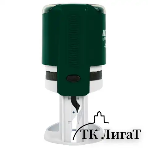 Оснастка для печатей оттиск D=42 мм, синий, TRODAT IDEAL 46042, корпус ИЗУМРУД, крышка, подушка,191407