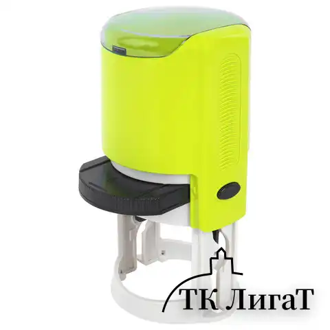 Оснастка для печатей оттиск D=42 мм, синий, TRODAT IDEAL 46042, корпус ЖЕЛТЫЙ, крышка, подушка, 198960