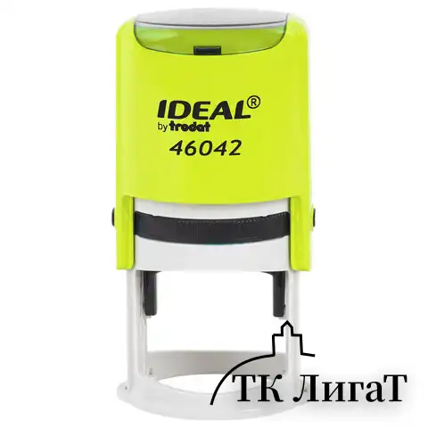 Оснастка для печатей оттиск D=42 мм, синий, TRODAT IDEAL 46042, корпус ЖЕЛТЫЙ, крышка, подушка, 198960