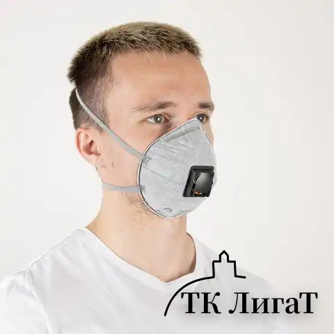 Респиратор с клапаном и угольным фильтром, КОМПЛЕКТ 10 шт., полумаска фильтрующая, формованный, FFP2, JM-8626