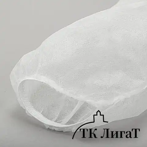 Халат одноразовый белый на кнопке КОМПЛЕКТ 10 шт., XXL, 110 см, резинка, 20 г/м2, СНАБЛАЙН