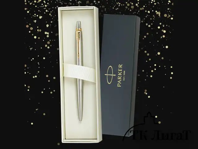 Ручка шариковая PARKER "Jotter Core Stainless Steel GT", ежедневник А5 красный, пакет, 880888