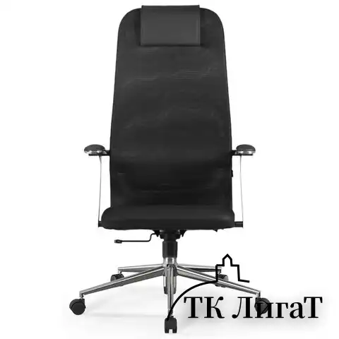 Кресло BRABIX PREMIUM "Ultimate EX-801" хром, плотная двойная сетка Х2, черное, 532917