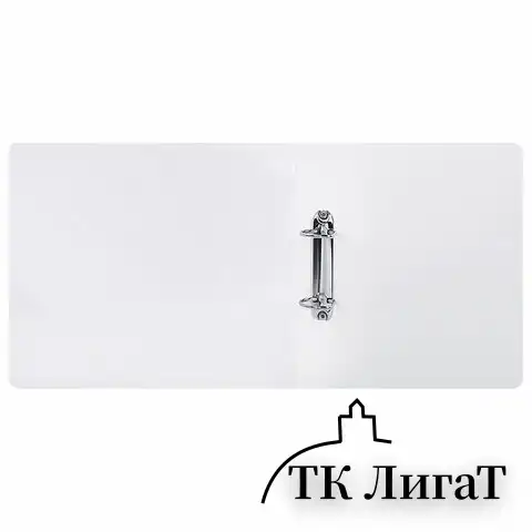 Папка ПАНОРАМА на 2 кольцах, ПРОЧНАЯ, картон/ПВХ, BRAUBERG "Office", БЕЛАЯ, 65 мм, до 400 листов, 271847