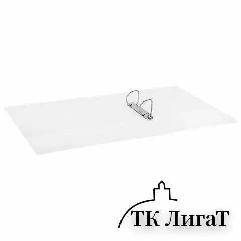 Папка ПАНОРАМА на 2 кольцах, ПРОЧНАЯ, картон/ПВХ, BRAUBERG "Office", БЕЛАЯ, 65 мм, до 400 листов, 271847