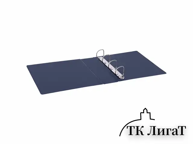 Папка ПАНОРАМА на 4 кольцах, ПРОЧНАЯ, картон/ПВХ, BRAUBERG "Office", СИНЯЯ, 65 мм, до 400 листов, 271851
