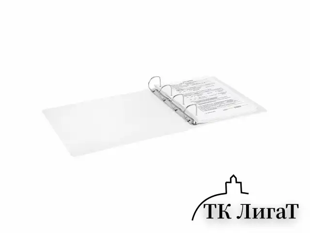 Папка ПАНОРАМА на 4 кольцах, ПРОЧНАЯ, картон/ПВХ, BRAUBERG "Office", БЕЛАЯ, 65 мм, до 400 листов, 271852