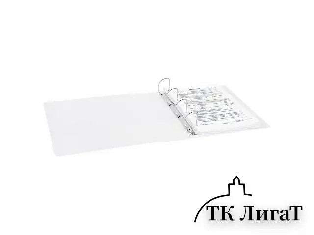 Папка ПАНОРАМА на 4 кольцах, ПРОЧНАЯ, картон/ПВХ, BRAUBERG "Office", БЕЛАЯ, 75 мм, до 500 листов, 271853