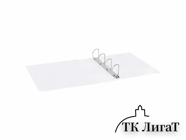 Папка ПАНОРАМА на 4 кольцах, ПРОЧНАЯ, картон/ПВХ, BRAUBERG "Office", БЕЛАЯ, 75 мм, до 500 листов, 271853