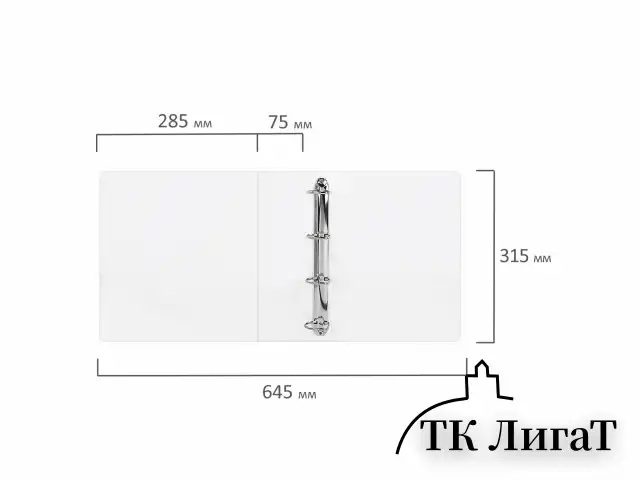 Папка ПАНОРАМА на 4 кольцах, ПРОЧНАЯ, картон/ПВХ, BRAUBERG "Office", БЕЛАЯ, 75 мм, до 500 листов, 271853
