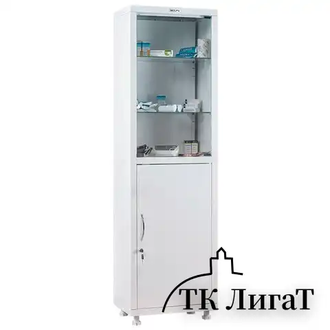 Шкаф медицинский 1-створчатый HILFE "МД 1 1650/SG" 1755х500х320 мм, стекло, белый, S26199201509
