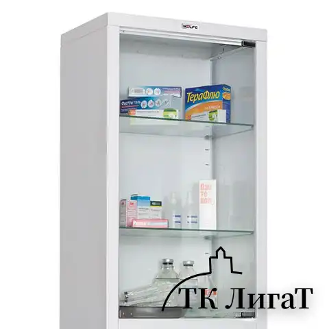 Шкаф медицинский 1-створчатый HILFE "МД 1 1650/SG" 1755х500х320 мм, стекло, белый, S26199201509