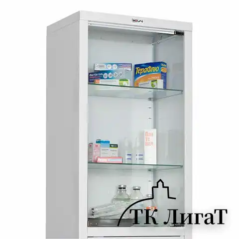 Шкаф медицинский 1-створчатый HILFE "МД 1 1760/SG" 1850х600х400 мм, стекло, белый, S26199204509