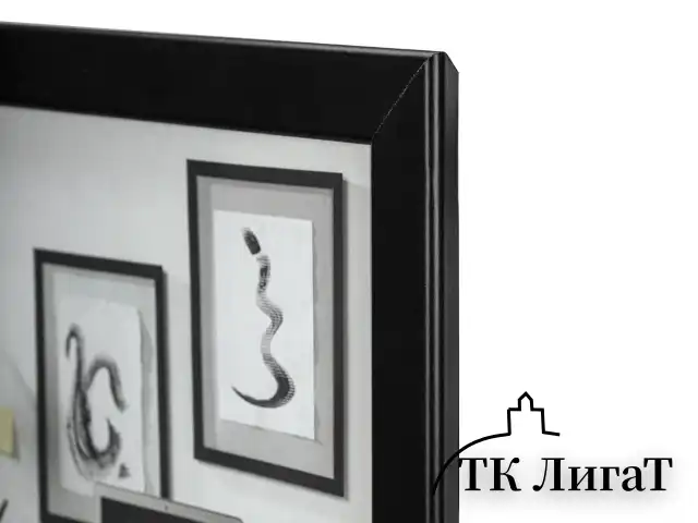 Рамка 21*30 см небьющаяся аналог IKEA, багет 21 мм, МДФ, BRAUBERG "Idea", черная, 391371