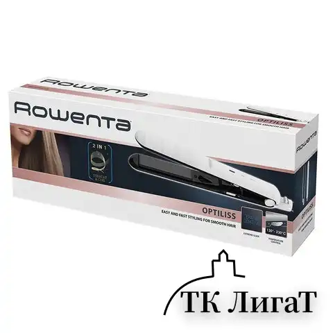 Выпрямитель для волос ROWENTA Optiliss SF3210F0, 10 режимов нагрева 130-230 °С, керамика, белый, 1830007885