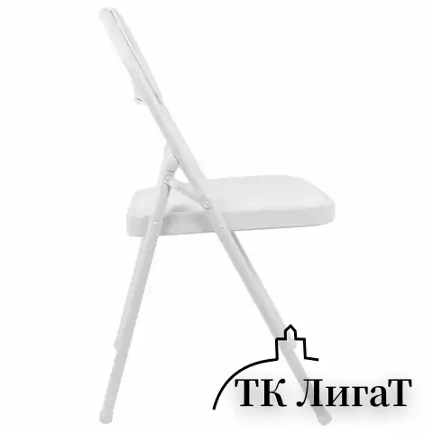 Стул складной BRABIX "Golf Plus CF-003 КОМФОРТ", белый каркас, кожзам белый, 532888