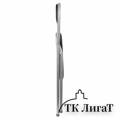 Стул складной BRABIX "Golf CF-007", серебристый каркас, кожзам чёрный, 532891