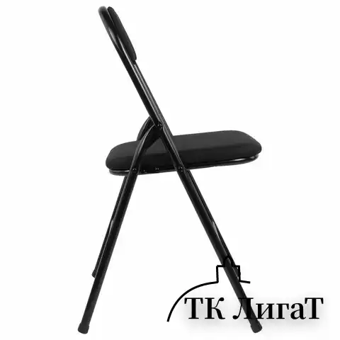 Стул складной BRABIX "Golf CF-007", чёрный каркас, чёрная ткань, 532892
